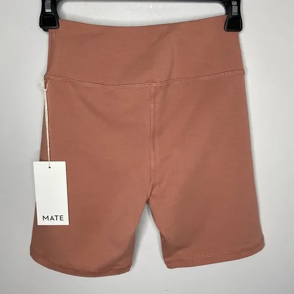 ‼️NWOT: MATE The Label Shorts Womens Large Bike Terracotta Stretch Organic - Picture 7 of 9